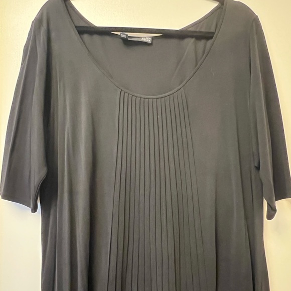 Eileen Fisher 1XL Black Boat Neck Ribbed Tunic - Picture 1 of 3
